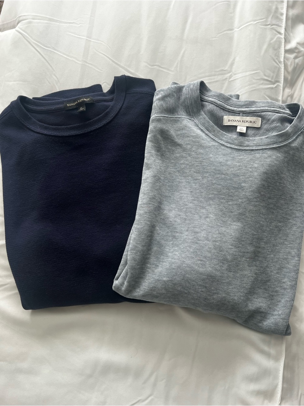 Banana Republic Men’s Crewneck Sweaters (2) - Navy and Light Gray